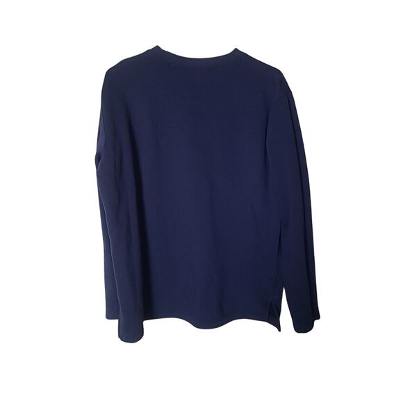 Basic Editions Holiday Granny Blue Christmas Pullover Sweatshirt Womans Medium - Picture 3 of 4